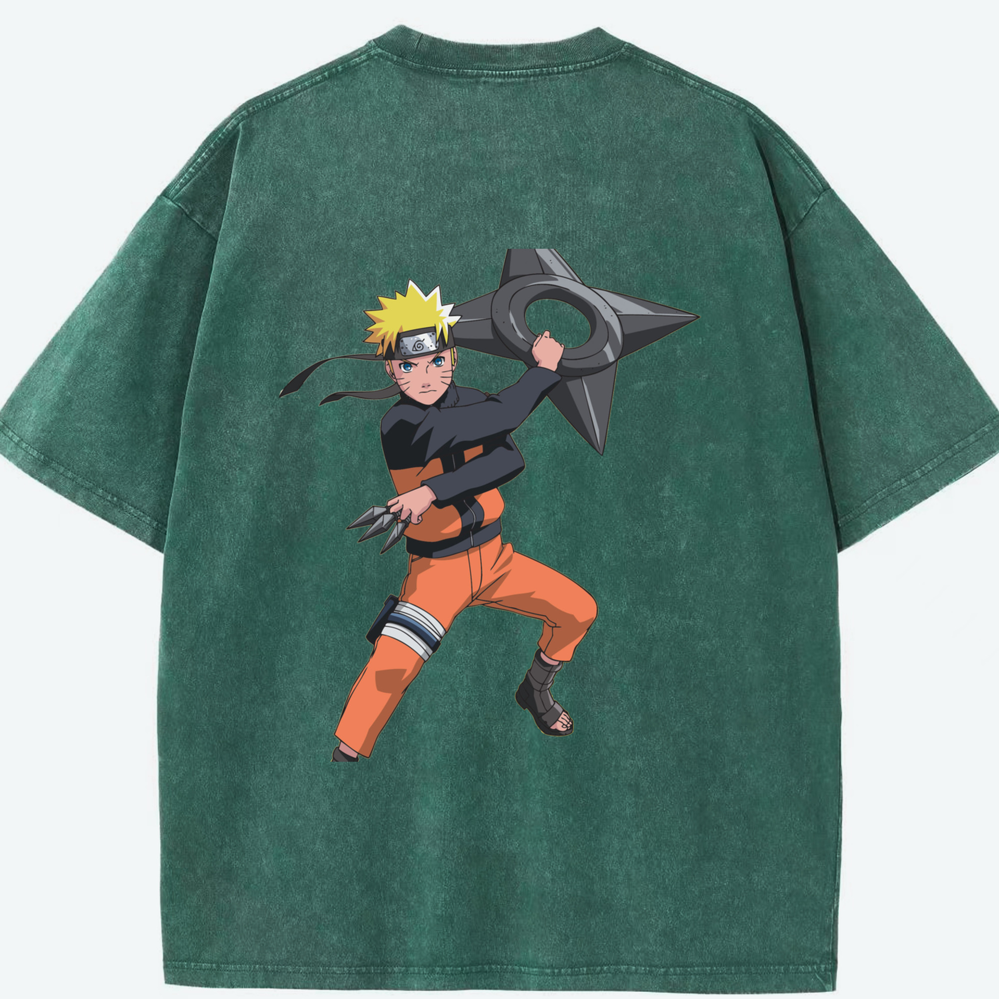 （画像用） NARUTO -ナルト- うずまき ナルト Uzumaki Naruto 綿100% ヴィンテージ風 半袖Tシャツ（背面プリント）